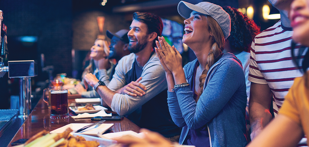 people at sports bar